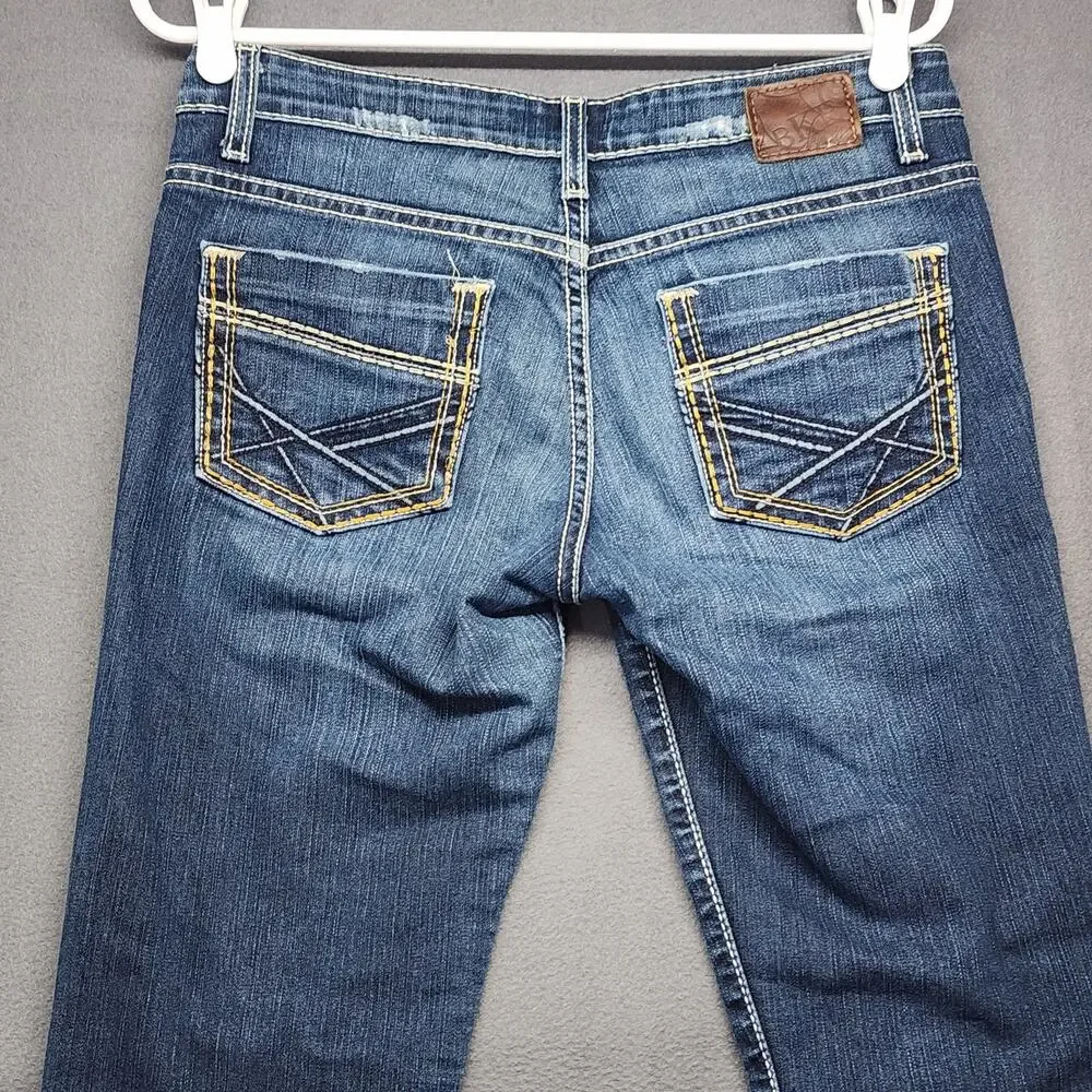 BKE Womens Payton Jeans Size 27 Low Rise Straight Dark Wash Stretch Casual
